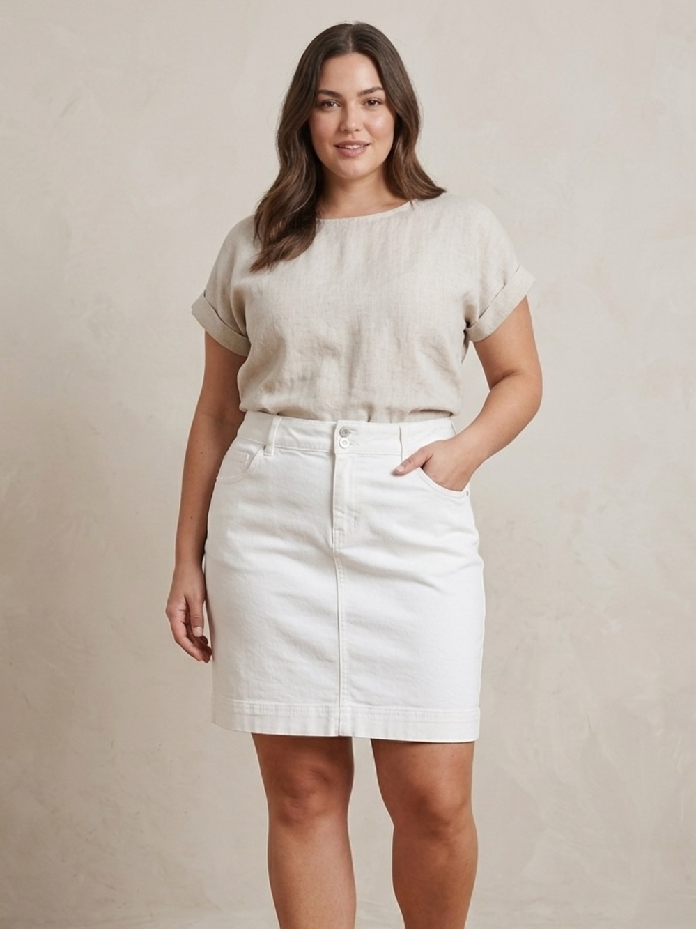 Gap-White Casual Denim Skirt
